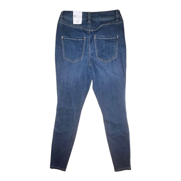 INC Womens High-Rise Studded Skinny Jeans Indigo Embellished 4/27 NWT - Picture 3 of 6